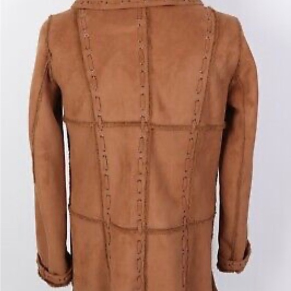 Dennis Basso Vintage Suede Sherpa Pennylane Coat - Picture 2 of 7